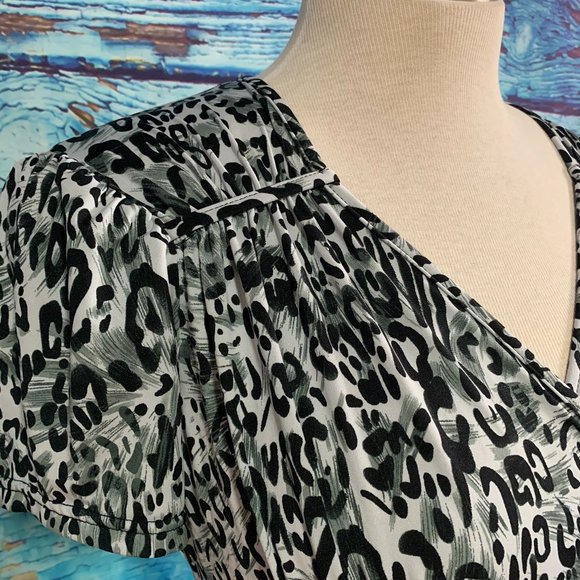 5 for $25 - Animal Print Short Sleeved Dress - Picture 3 of 9